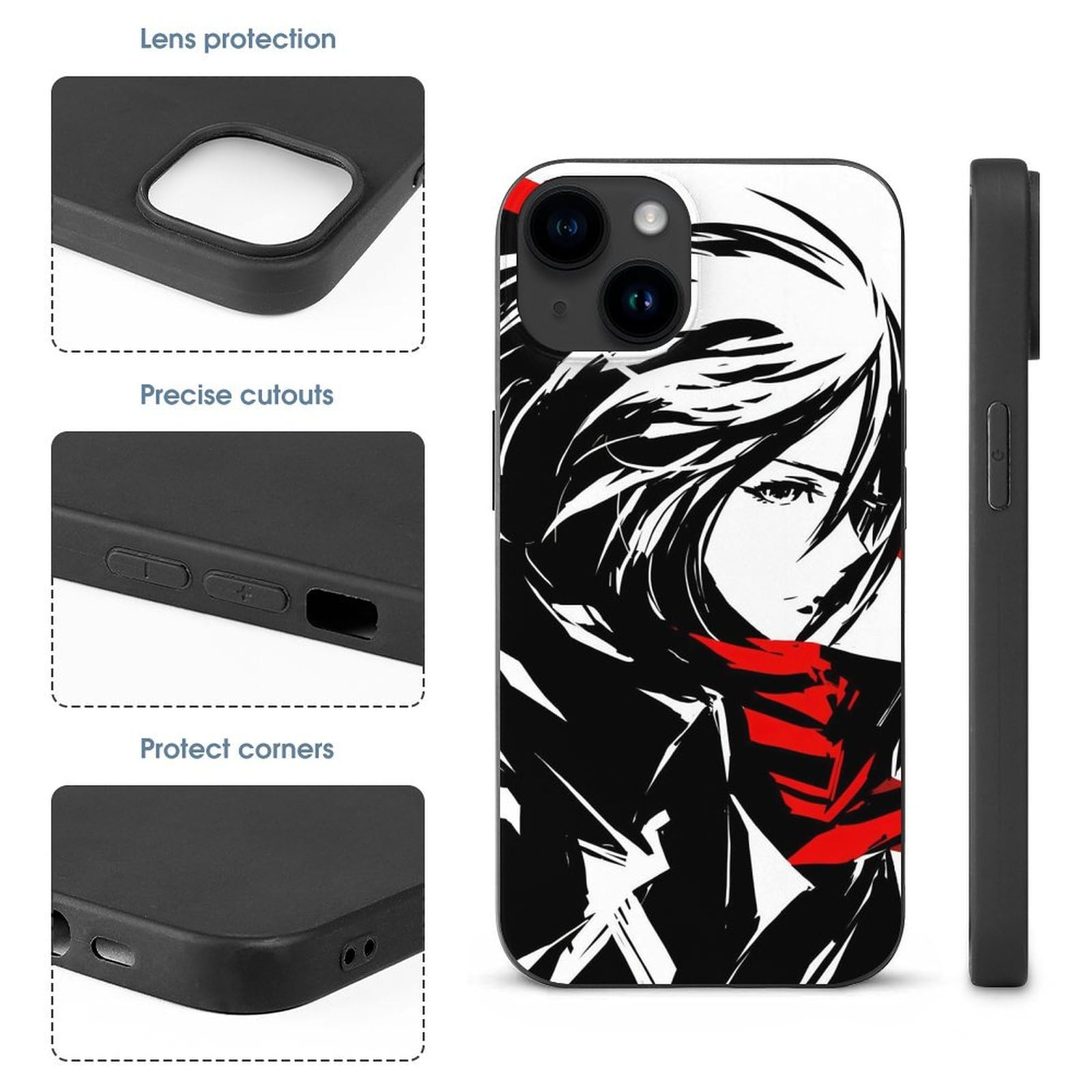 Amazon.co.jp: iPhone15 用 ケース 進撃の巨人 ミカサ・アッカーマン